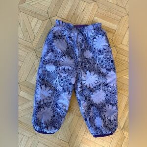Patagonia purple reversible snow pants, size 2T